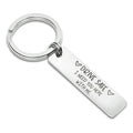 New Custom Keychains Stainless Steel Metal Fashionable Drive Safe I Need You Here Me Gift for Dad Boyfriend Vintage Cartoon