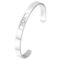 Wholesale Custom Wristband Faith Gift C-shaped Open Bracelets 304 Stainless Steel Jewelry Hollow Bracelet