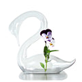Custom Made Transparent Creative Hydroponic Flower Arrangement Swan Shape Glass Vase Desktop Decoration