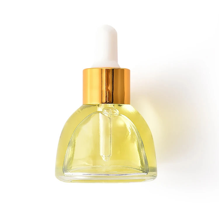 Custom Cosmetic Transparent Serum Dropper Container 15ml Pagoda Shape Glass Skin Care Serum Bottle with Gold Dropper Custom Logo
