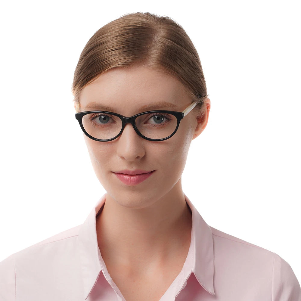 Cat Eye Eyeglasses Frames Ladies Unisex Acetate Cat Eyeglasses Optical Frames Cat Eye Optical Frames Eyeglasses Glossy Acetate