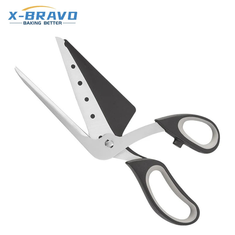 Hot Sale High Quality Stainless Steel Pizza Scissors With Detachable Spatula Stainless Steel Pizza Spatula Slicer