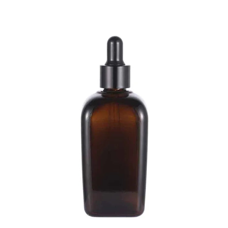 Glass Bottle 10ml 15ml 35ml 55ml 100ml Amber Square Glass Eye Dropper Bottle for Essential Oil