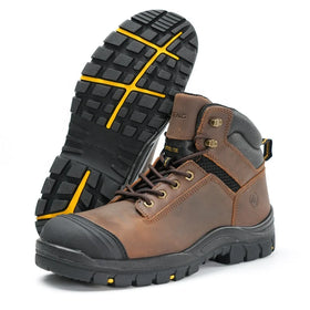ANTENG Men Anti-Smashing Safety Shoes Rubber Outsole Steel Toe Safety Boots Work Boots