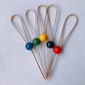 Wholesale Top Quality Knot String Twisted Pick Bamboo Fruit Stick Bead Skewers