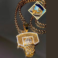 Fashion 925 Sterling Silver Iced Out Jewelry Cubic Zircon Silver Basketball Charms Pendant for Men