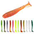 Wholesale SO041 5cm 0.6g 10pcs/bag Soft Plastic Baits Luminous Worm Fishing Lures with T Tail