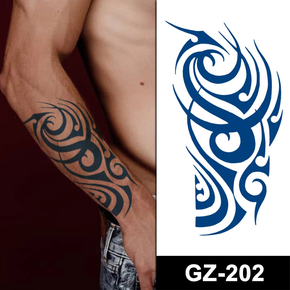 Wholesale Waterproof Men Women Tribal Designs Non-toxic Quality Semi-Permanent Temporary Tattoo Sticker Last 15 Days MegaBDM
