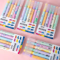 School Girls Kawaii Cute Colorful Double Tip Markers Highlighter Pen Sets for Kids