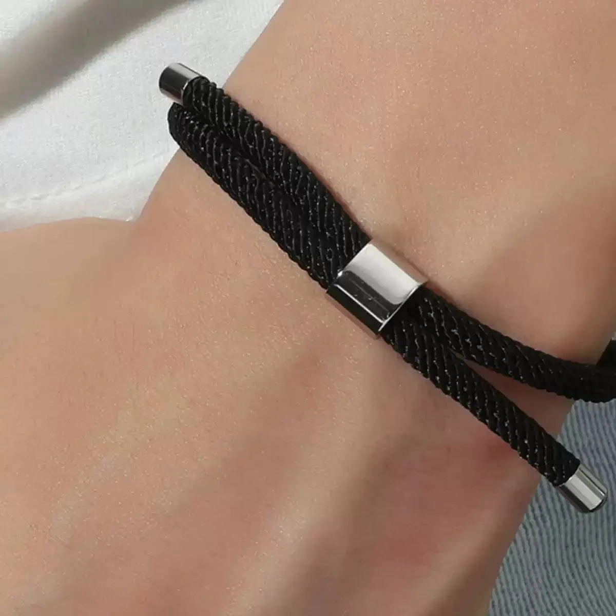 Unisex Steel Transfer Bracelet Adjustable Classic Hand-Woven Charm Bracelets for Men and Women