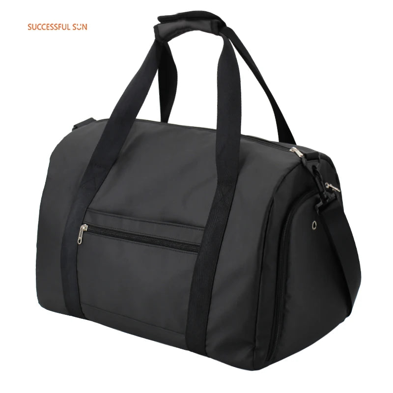 Custom Multifunction Unisex Daily Quilted Travel Shoulder Sport Yoga Gym Duffle Bag Vintage Zipper Light Weight Durable Black