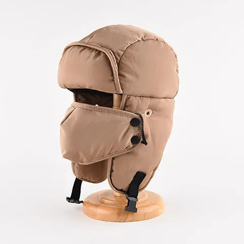Windproof Mask Men Thickened Warm Cycling Earflaps Winter Trooper Hat pilot Bread Cotton aviator Hats