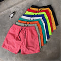 Customized Logo 16 Colors Solid Plain Blue Mens Swim Trunks Quick Dry Outdoor Slim Beach Shorts Boardshorts Swimwear Men