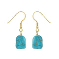 RINNTIN GME45 Classic Bohemia Vintage Green Turquoise square Stud Earring for Women Wholesale Jewelry