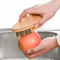 Multi-Function Sisal Palm Dish Pot Vegetable Scrubbing Brush Nature Bamboo Wooden Kitchen Cleaning Brushes Factory Direct
