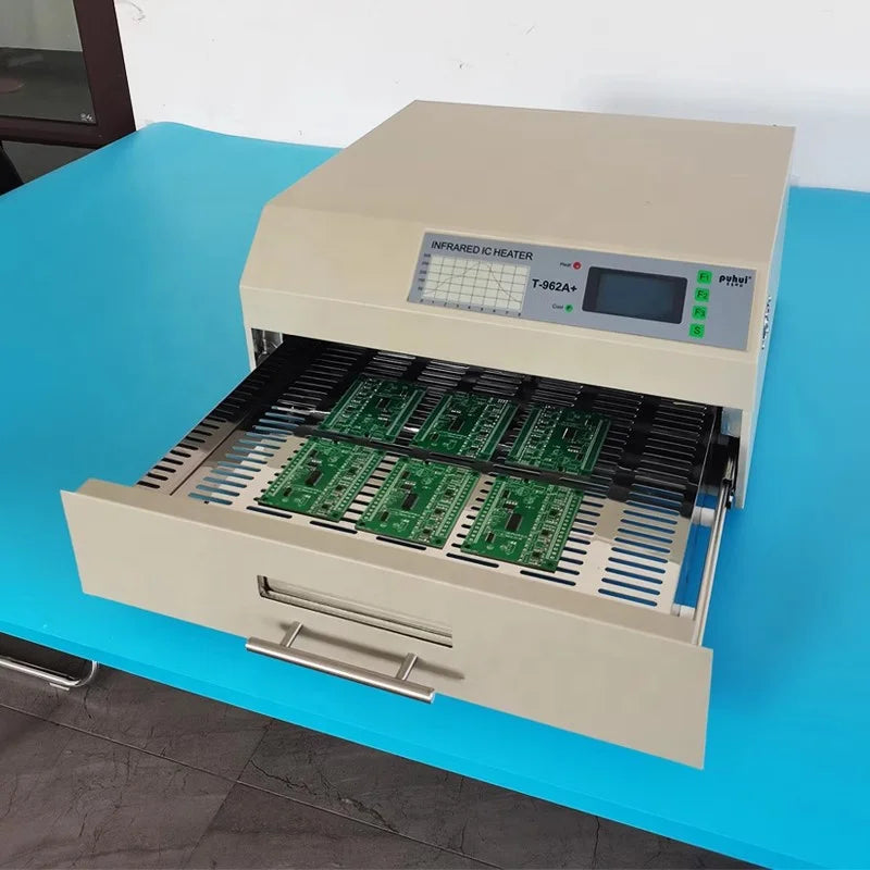 2300W Programable Puhui T-962A+  Big Solder Area Lead-free BGA SMT Desktop Infrared Reflow Oven for PCB Soldering