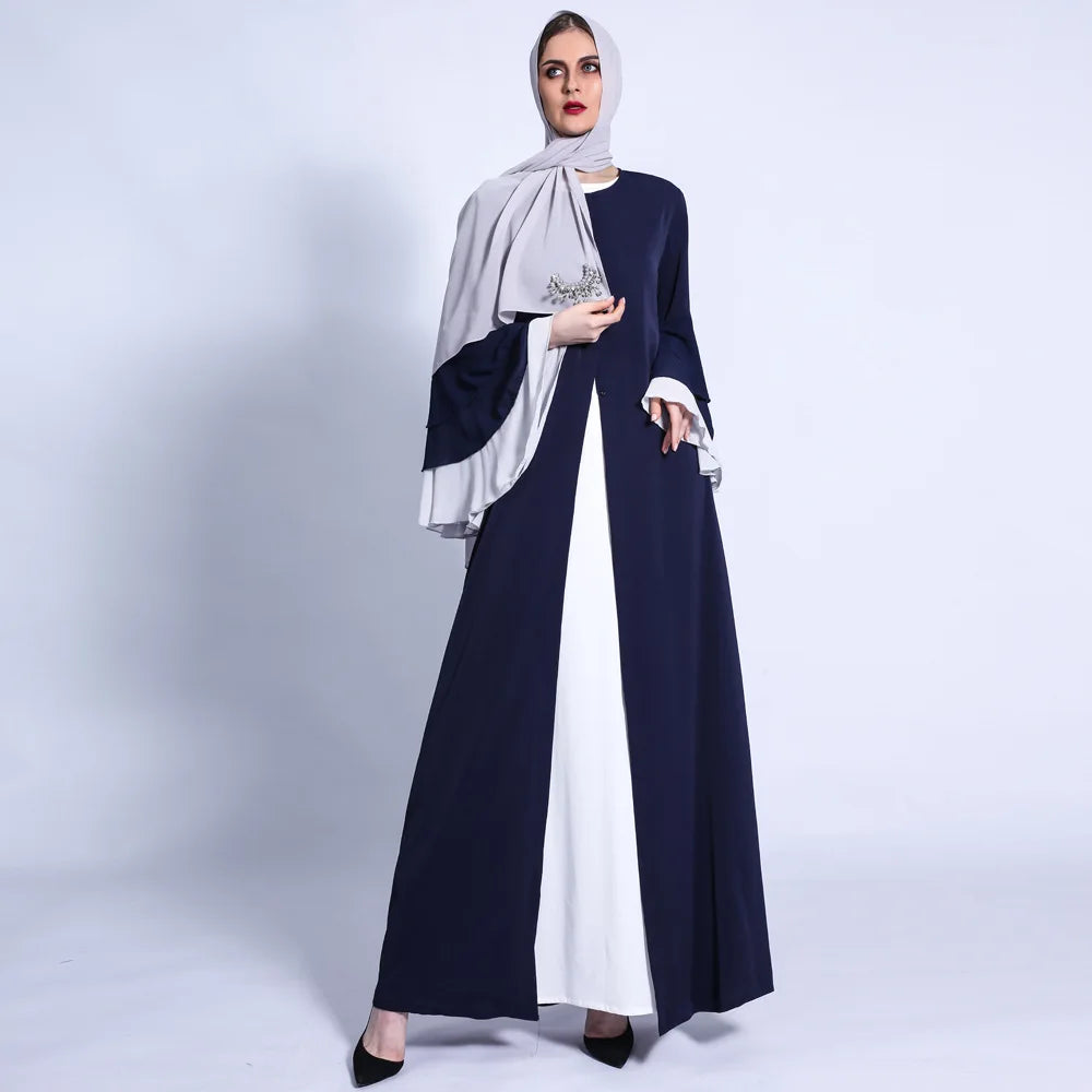 New Design Front Open Dubai Muslim Abaya Islamic Eid Dresses for Women