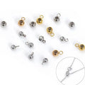 2-Color DIY Vacuum Ion Metal Beads Holder Connector Stopper Spacers Brass Hanger Links Golden Silver Bail Bead Charm Loop