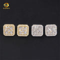 Big Luxury Iced Out Square Hip Hop Moissanite Diamond Mens Earring 925 Sterling Silver Earrings for Men