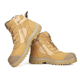 OEM Men's Industrial Work Boots with Steel Toe Functional Leather Upper Safety Protection for All Seasons-Winter Summer Autumn