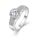Qx Custom Fine Jewelry 925 Silver Zircon Engagement Ring for Women