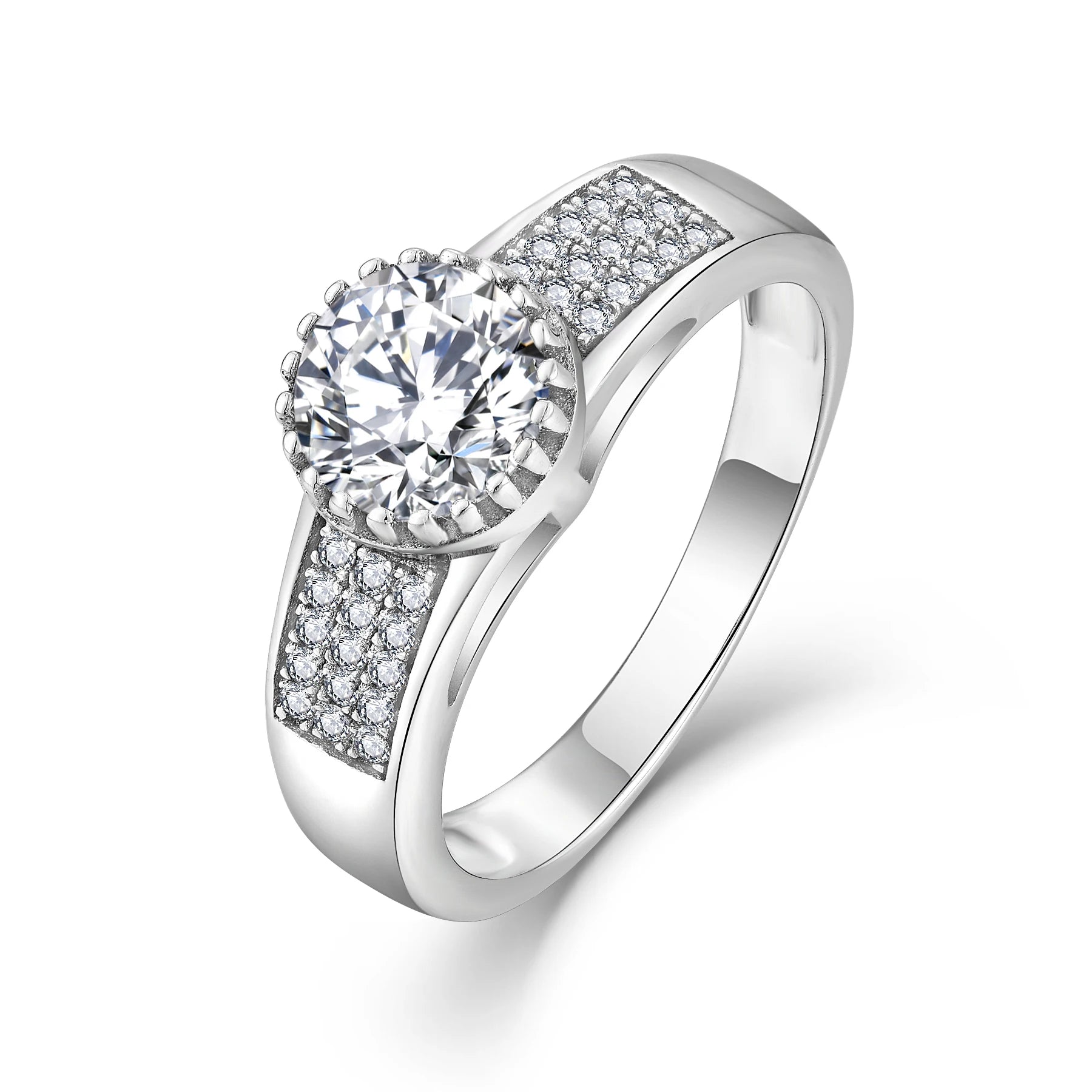 Qx Custom Fine Jewelry 925 Silver Zircon Engagement Ring for Women
