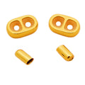 Toppik Accessories Fix Crimp Terminal Gold Secure Diy Double Hole Connector Jewelry Finding End Cap for String Rope Bracelet
