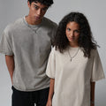Custom Logo Oversized Men's T-Shirt 300GSM Heavyweight Acid Wash 100% Cotton Casual Unisex Hip Hop Style T Shirt