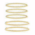 Classic Style 14k Gold Plated Brass Round Ball Faceted Bead Stretch Bracelet Stack Sets