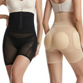 Body Shaping High Waist Satin Breathable Medium Control Tuck Pants with Four Sponge Mat Hip-lifting Body-hugging Corset