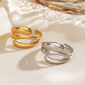 X180 Wholesale 18k Gold Plated Stainless Steel Ring Hip Hop Irregular Geometric Ring Jewelry for Women