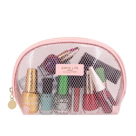 Shell Shape Transparent EVA Mesh Toiletry Makeup Bag Custom Waterproof Beauty Clear Cosmetic Wash Bag With Logo Design