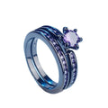 2025 Luxury Engagement White Gold Wedding Ring Set Trendy Crystal Wedding Rings Couple Set for Women