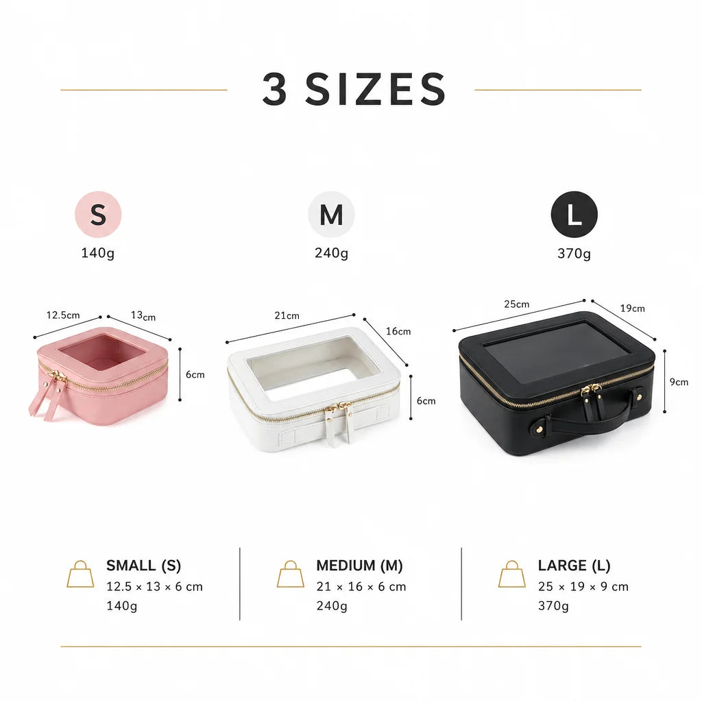 Large Capacity Portable Washable Luxury Waterproof PU Clear Window Custom Logo Zipper Travel School Cosmetic Toiletry Bag MegaBDM