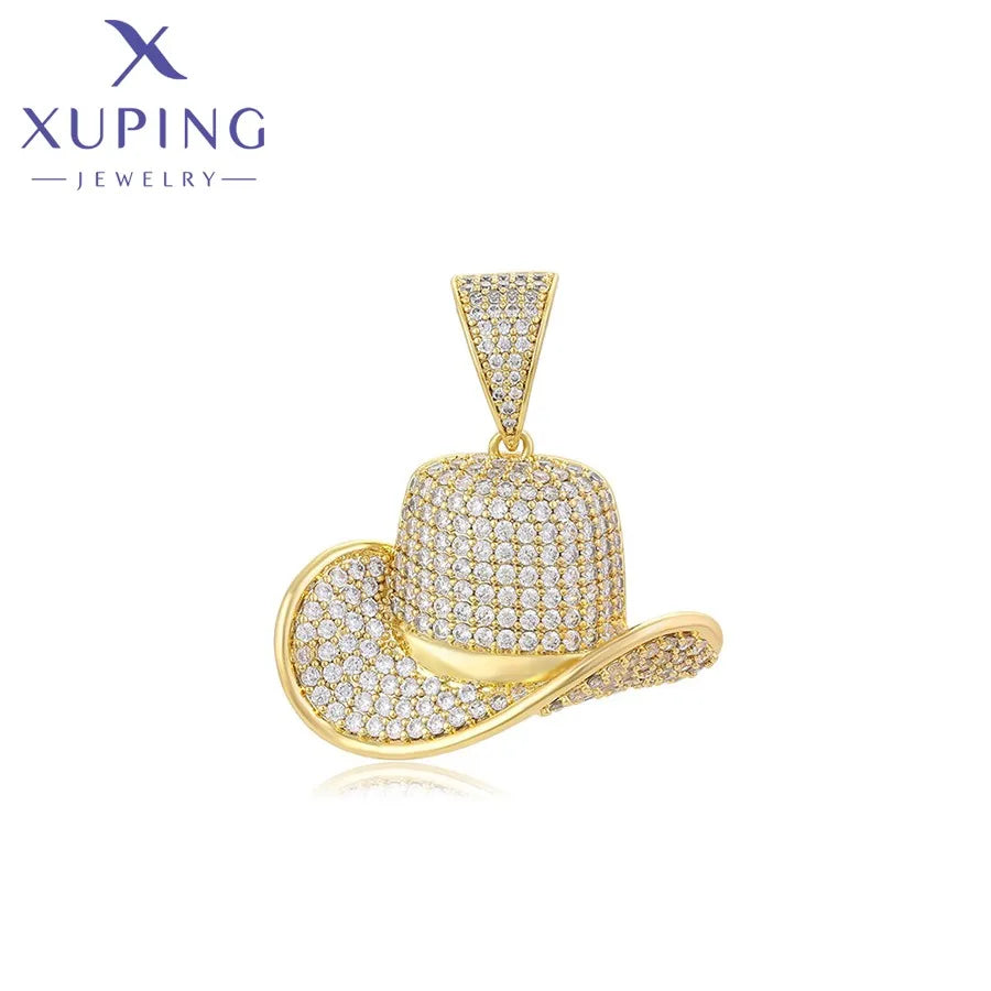 X000671174 Xuping Jewelry Fashion Hat Iced Out Hip Hop Rapper Unique Personality Pendant