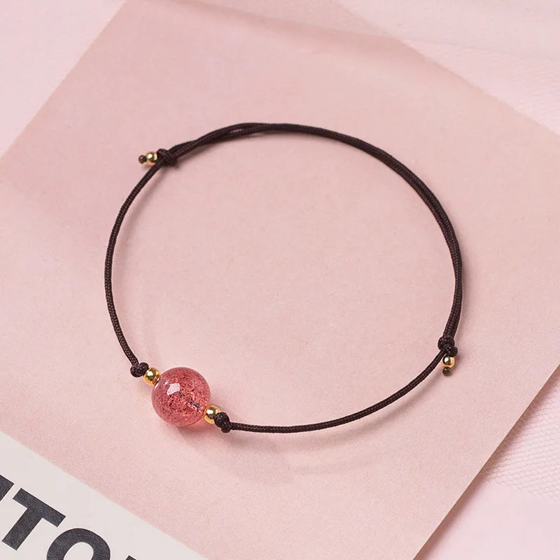 Carnilean Crystal Lucky Bead Bracelet for Women Ladies Handmade Natural Gemstone Bracelet Carnelian Round Beads Healing Bracelet