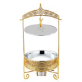 Wedding Party Chaffing Dishes Catering Stainless Steel Buffet Server Food Warmer Luxury Gold Chafing Dish Buffet Set
