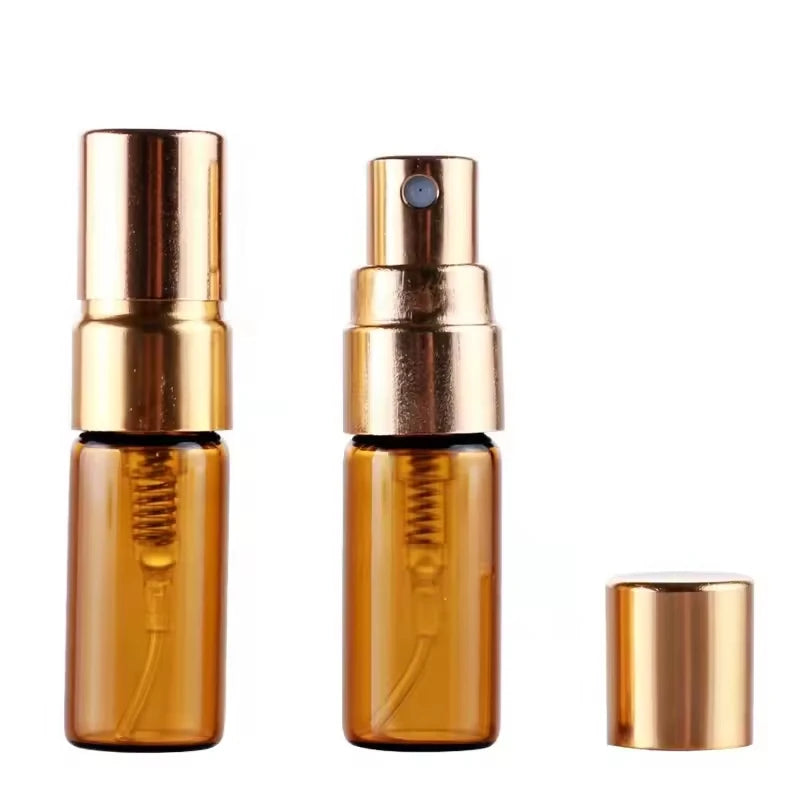 Hot Sales 3ml Thin Base Amber Parfum Bottle Mini Perfume Glass Spray Vials Wholesale