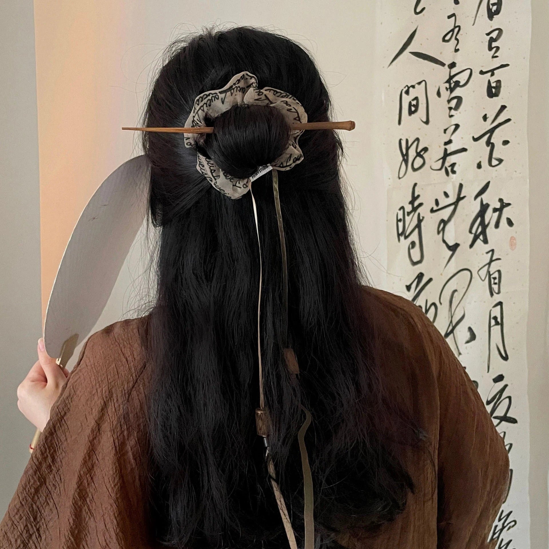 Horse-face Skirt Hairpin Chinese Style Hair Ring Temperament Ancient Style Floating Hair Pin and Ring Set Hair Sticks for Women
