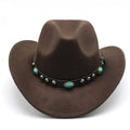 Unisex Imitated Wool Jazz Hats Autumn Male Party Banquet Felt Gentleman Men White Wholesale Western Rhinestone Cowboy Hat