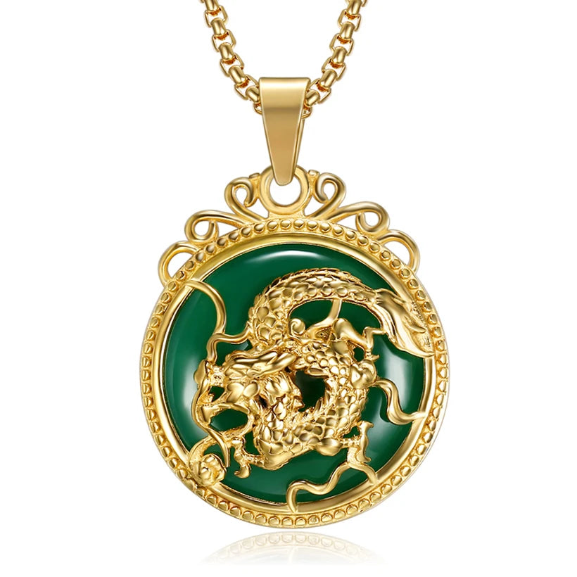 Factory Wholesale Hot Fashion 18k Gold Pendant Necklace Stainless Steel Dragon Creative Pendant Sterling Necklace