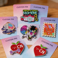 Custom Metal Gifts Crafts Supplies Badge Rose Plated Glitter Diy Cartoon Anime Hard Enamel Pin Soft Lapel Pin Custom Enamel Pin