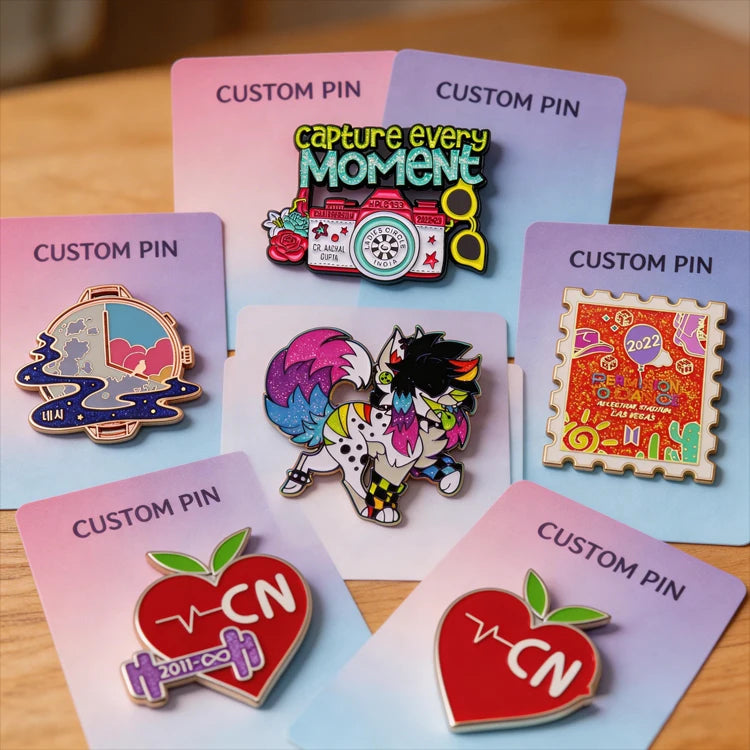 Custom Metal Gifts Crafts Supplies Badge Rose Plated Glitter Diy Cartoon Anime Hard Enamel Pin Soft Lapel Pin Custom Enamel Pin