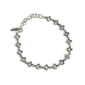 YHT028 Solid 925 Sterling Silver Bracelet for Women Retro Cross Chain Bracelet Silver Chain Charm Body Jewelry Party Accessories