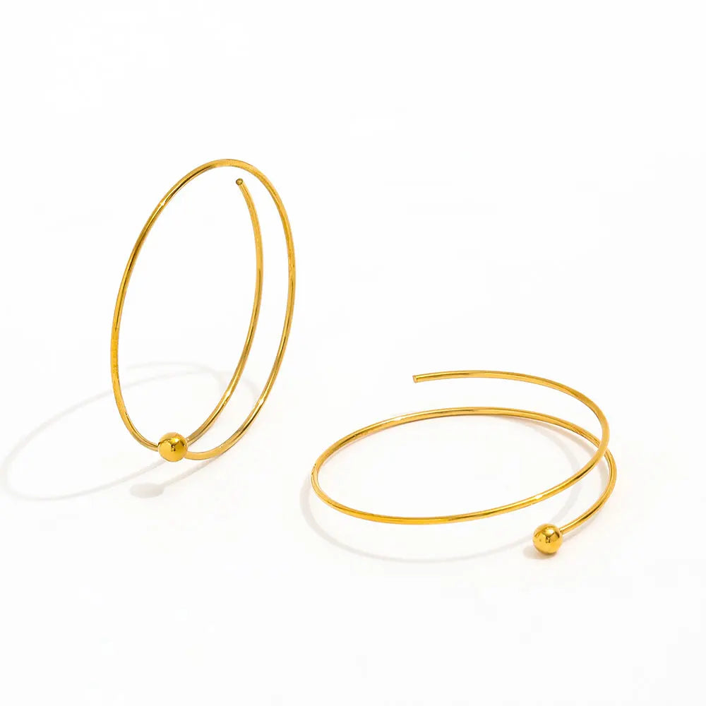 JOOLIM Jewelry PVD 18K Gold Plated Dainty Lines Spiral Earring Stainless Steel Jewelry New Trendy Jewelry