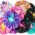 Wholesale Double Layer Reversible Mommy and Me Hair Bonnets Sets Silk Satin Bonnet Night Sleeping Caps Satin Bonnets in Stock