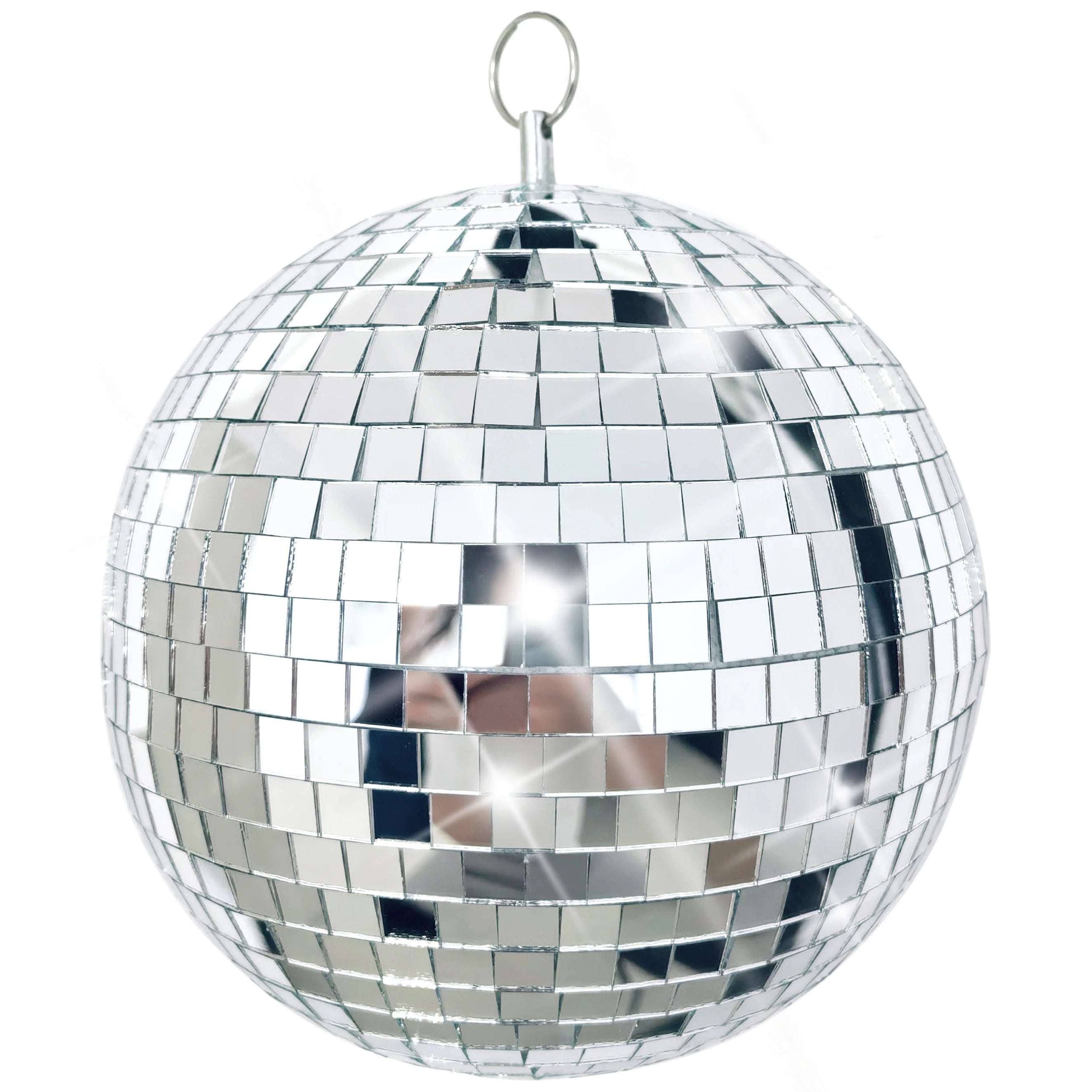 20cm Silver Disco Mirror Ball for Party Decoration 8 Inch Reflective Glass Hanging Ball for Wedding Stage Nightclub DJ Decor