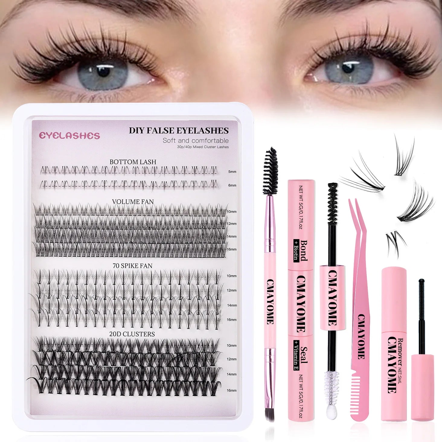 Wholesale 0.07 Thickness Cluster DIY Eyelash Extention Individual Pre-cut Segment Clusters Lash