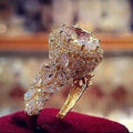 CAOSHI Jewelry Top Selling Exquisite Sparkling Zircon Women Gold Plated Luxury Royal Wedding Engagement Cubic Zirconia Band Ring
