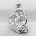 Sterling Silver 5*7mm Semi Mount Pendant Empty Frame Blank Support Setting S925 Base Holder Without Center Stone for DIY Inlay